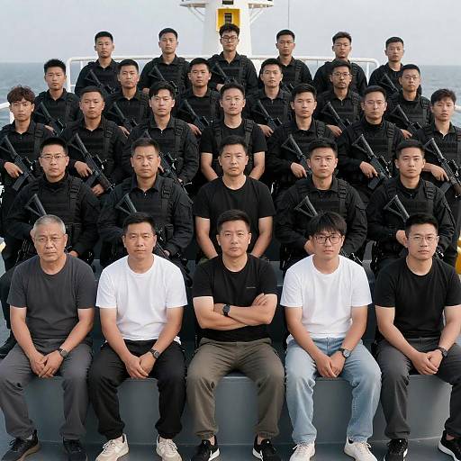 Group Photograph on a Ship at Sea