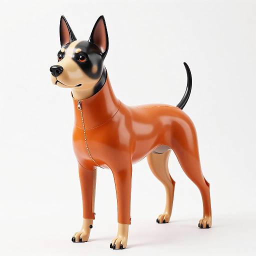 Stylized Latex Dog Costume Illustration