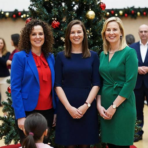 Festive Cheer: Women by Christmas Tree
