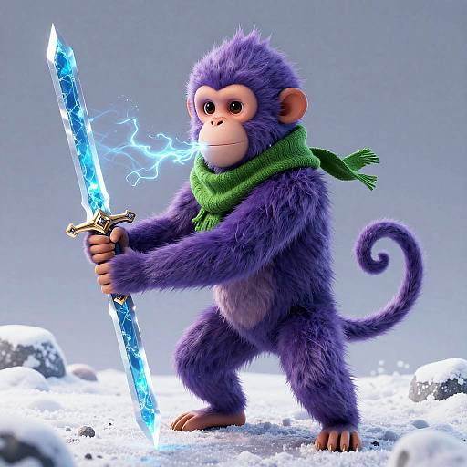 Ambipom-Human Hybrid with Watersword