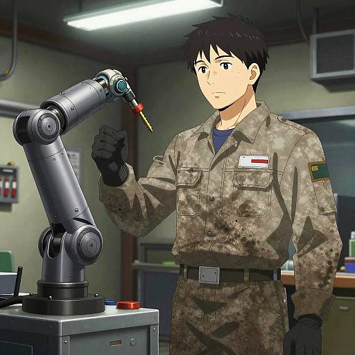 Veteran Mech Engineer in Repair Bay