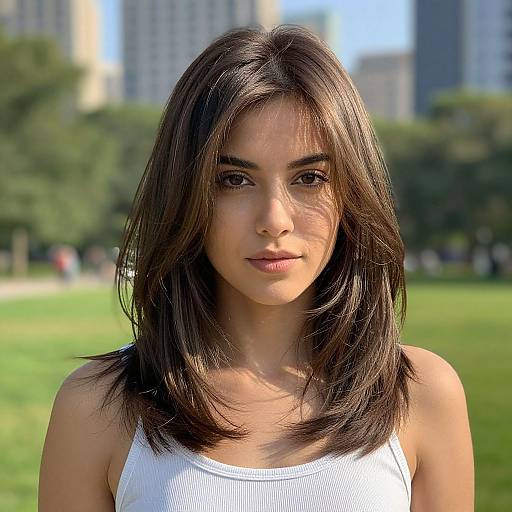 Modern Urban Semi-Long Layered Hairstyle