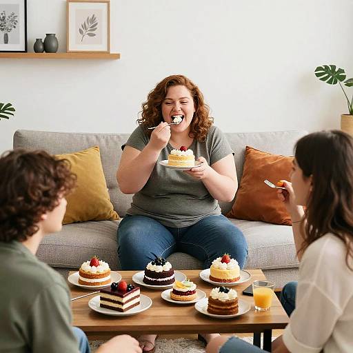 Joyful Gathering with Cake and Friends