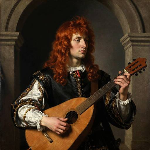 Redhead Renaissance Man with Lute