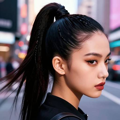 Sleek Braided Ponytail Hairstyle Reference