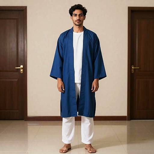 Man in Blue Robe Costume