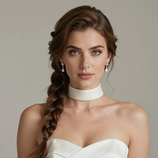 Elegant Bride with Fish Braid Hairstyle