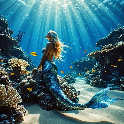 Ethereal Mermaid on Coral Reef
