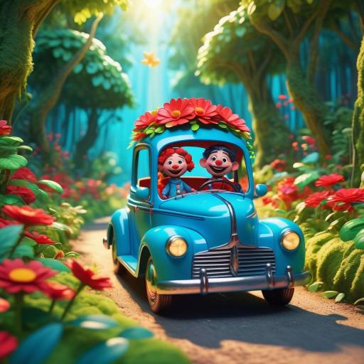Cheerful Puppets in a Vintage Jungle Ride