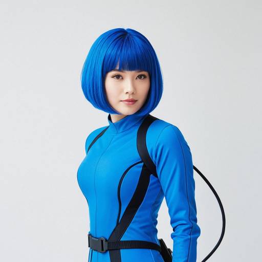 Vibrant Blue Cable Cosplay Costume Design
