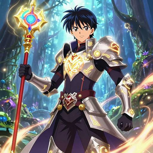 Anime Magical Warrior Character Portrait