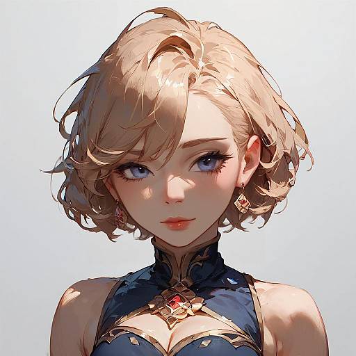 High-Quality Anime Girl Cowboy Shot