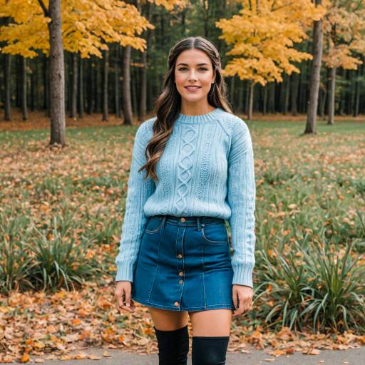 Young Woman in Autumn Outfit