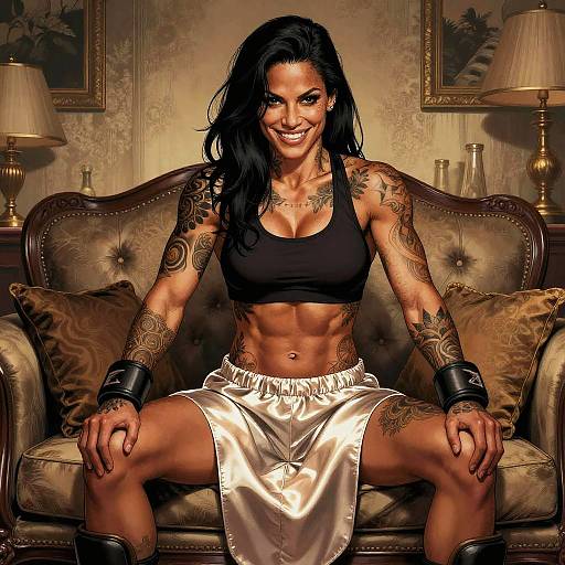 Intense Tattooed MMA Woman Portrait