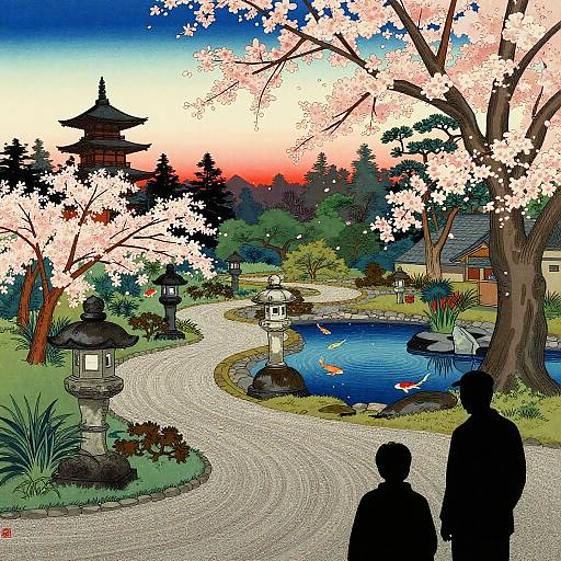 Tranquil Japanese Garden in Spring