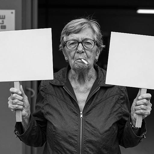 Elderly Woman in Industrial Setting