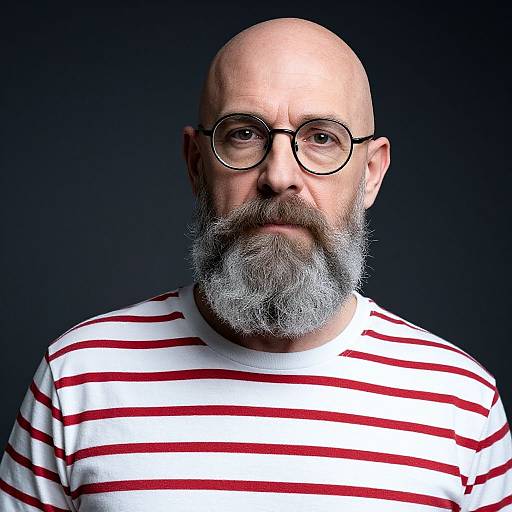 Portrait of Mature Bald Man with Beard