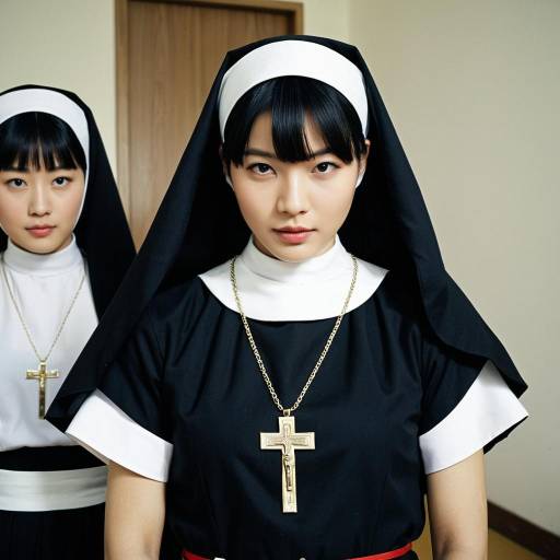 Young Asian Man in Nun Costume