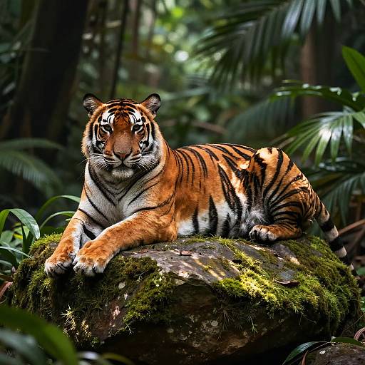 Tigrato Feline in Lush Jungle