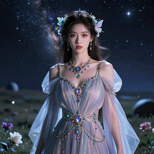 Ethereal Guardian in Lunar Garden