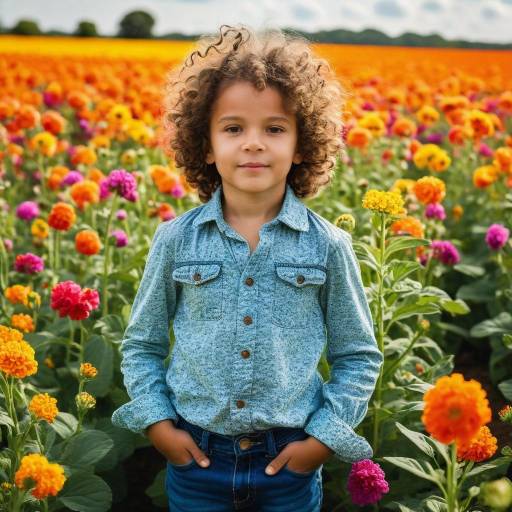 Confident Child in a Flower Field Confident Child in a Flower Field