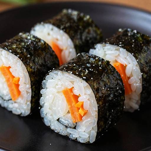 Close-Up Crispy Sushi Rolls Photo