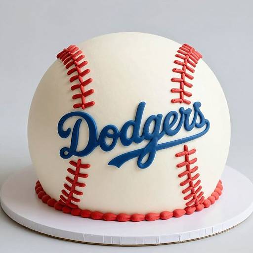 Surreal Dodgers Baseball Cake Art