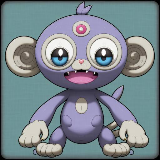 Illustration of Aipom, pokemon in the style of Tokonone