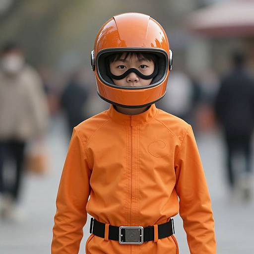 Realistic Orange Superhero Heroic Portrait