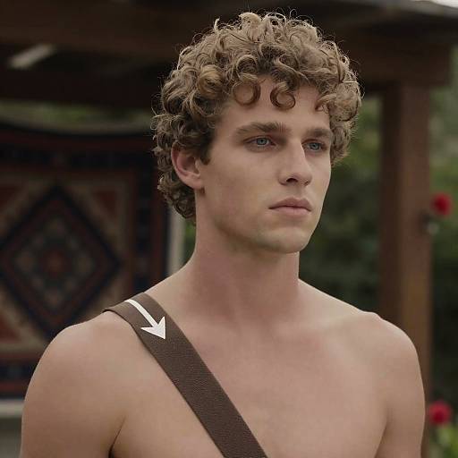 Shirtless Man with Arrows in Nature