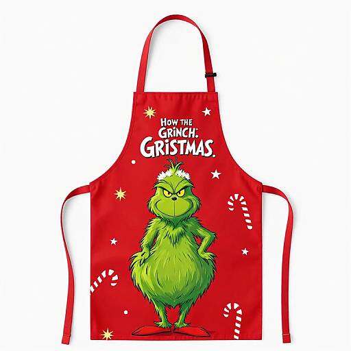 Vibrant Grinch Cartoon Apron Design