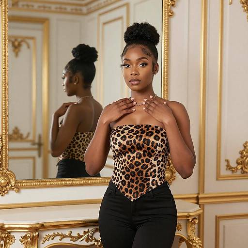 Elegant Woman in Ornate Room