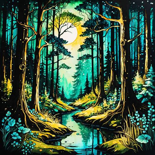 Radiant Sylvan Nymph in Enchanted Forest
