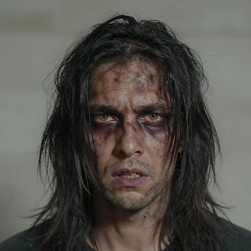 Intense Portrait of a Disheveled Man