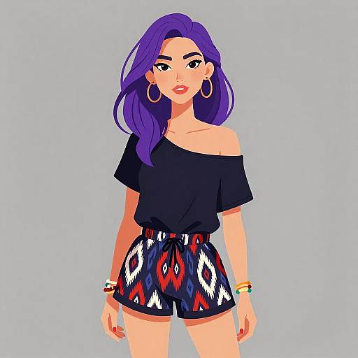 Bohemian Woman in Casual Chic Outfit