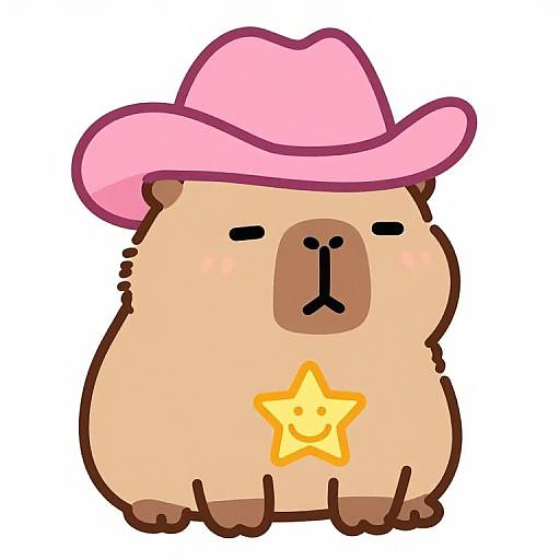 Cute Capybara Sheriff Illustration