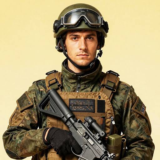 Male Soldier in Special Forces Gear Portrait