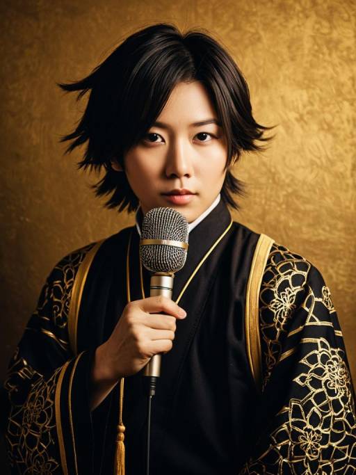 Man in Hizashi Yamada Cosplay Holding Microphone