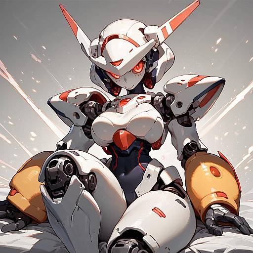 Cute Mouthless Anime Robot Design