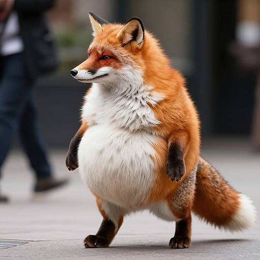 Realistic Chubby Fox Female Strolling