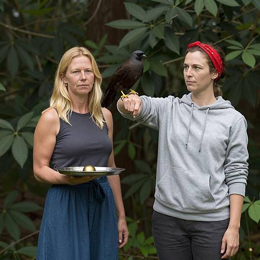 Serene Encounter in a Lush Forest