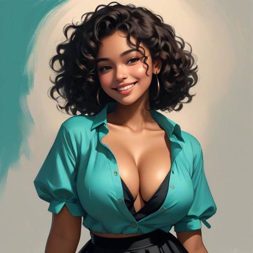 Modern Art Portrait of a Curvy Woman