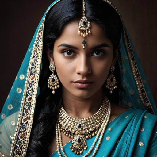 Realistic Portrait of a Dark-Skinned Girl