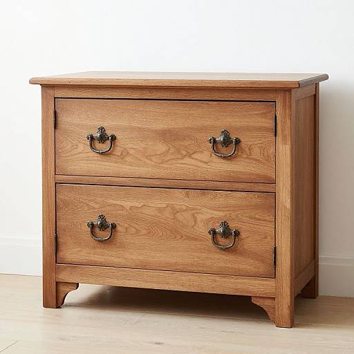 Rustic Wooden Commode with Metal Handles