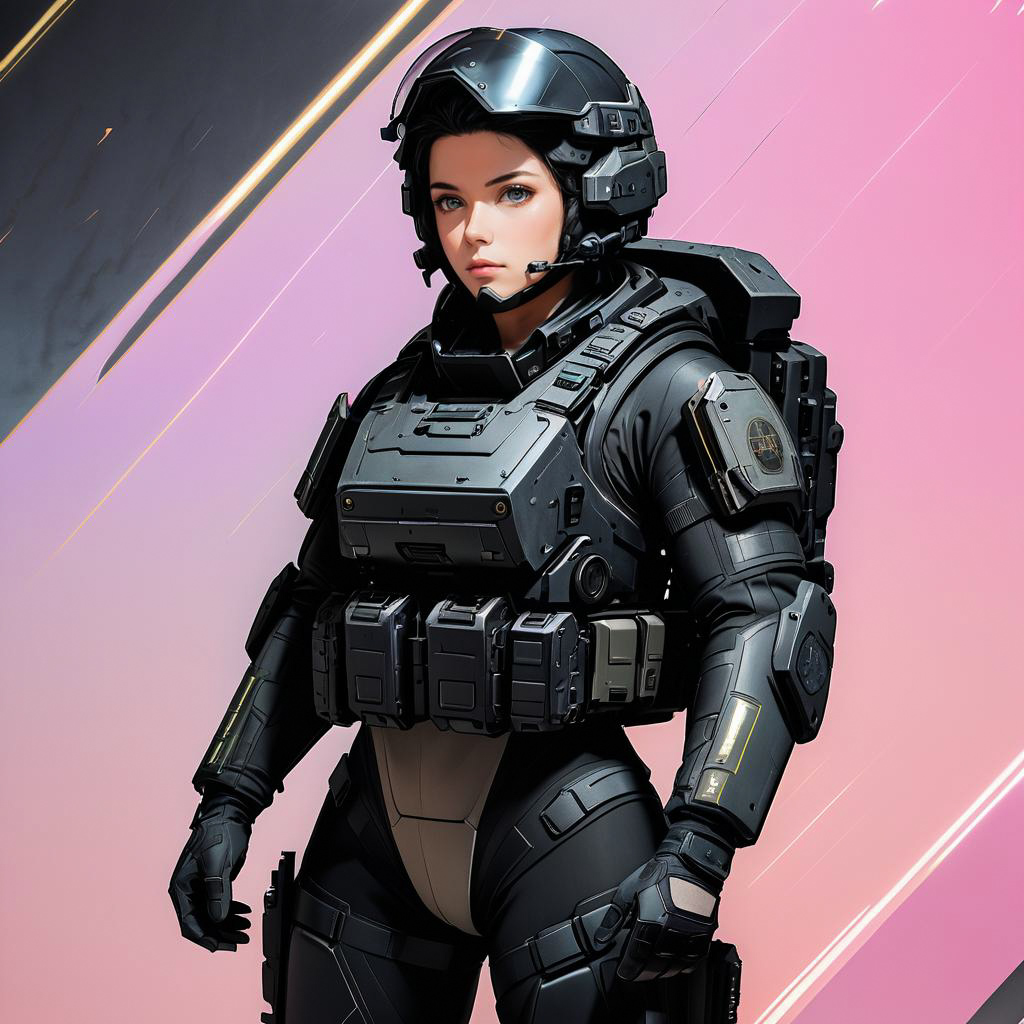 Tactical Operative in Dreamy Pastel Background