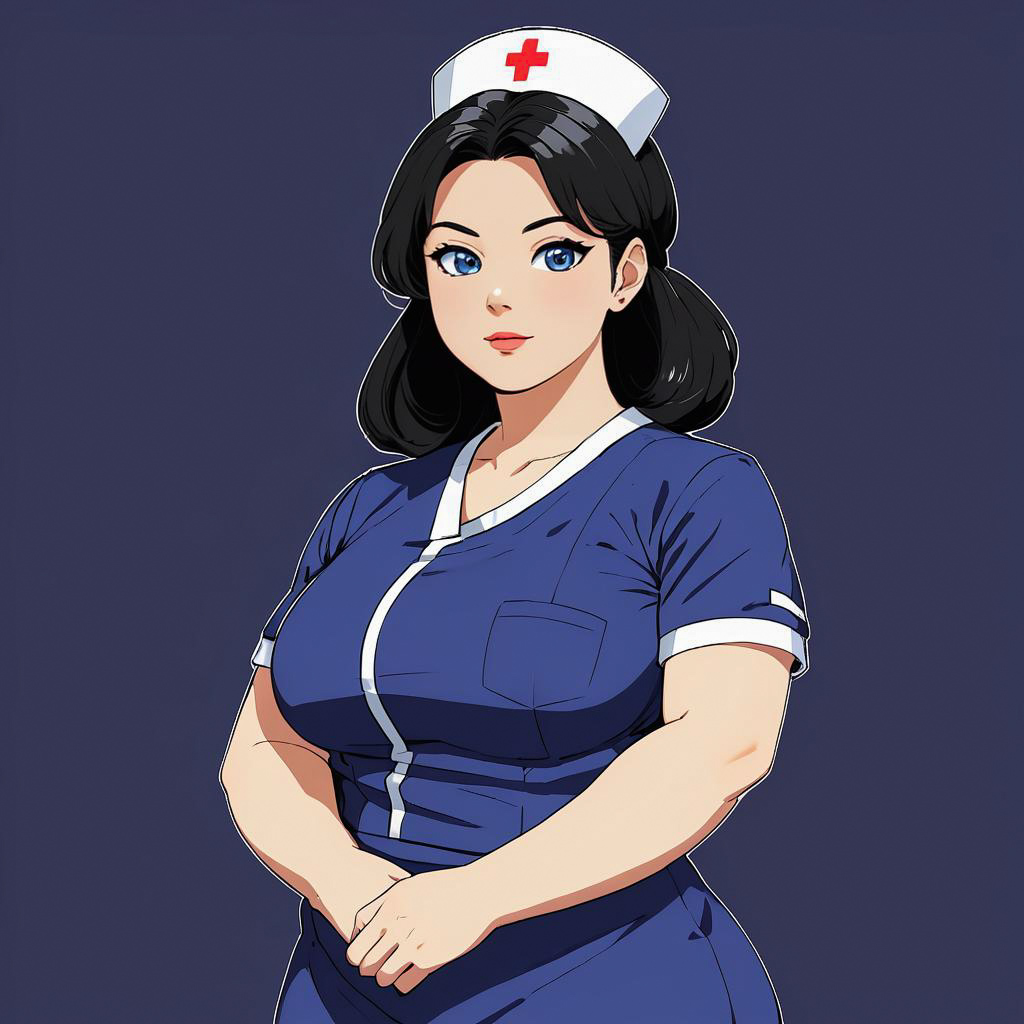 Confident Young Nurse in Sapphire Studio