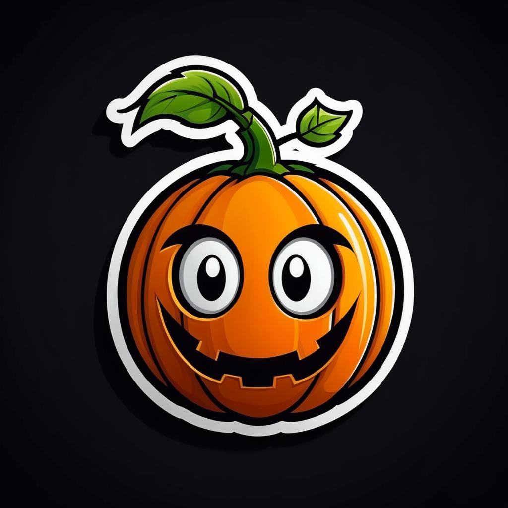 Cute Pumpkin Character Logo Design