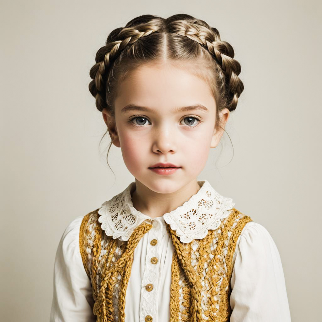 Vibrant Vintage Portrait of a Little Girl