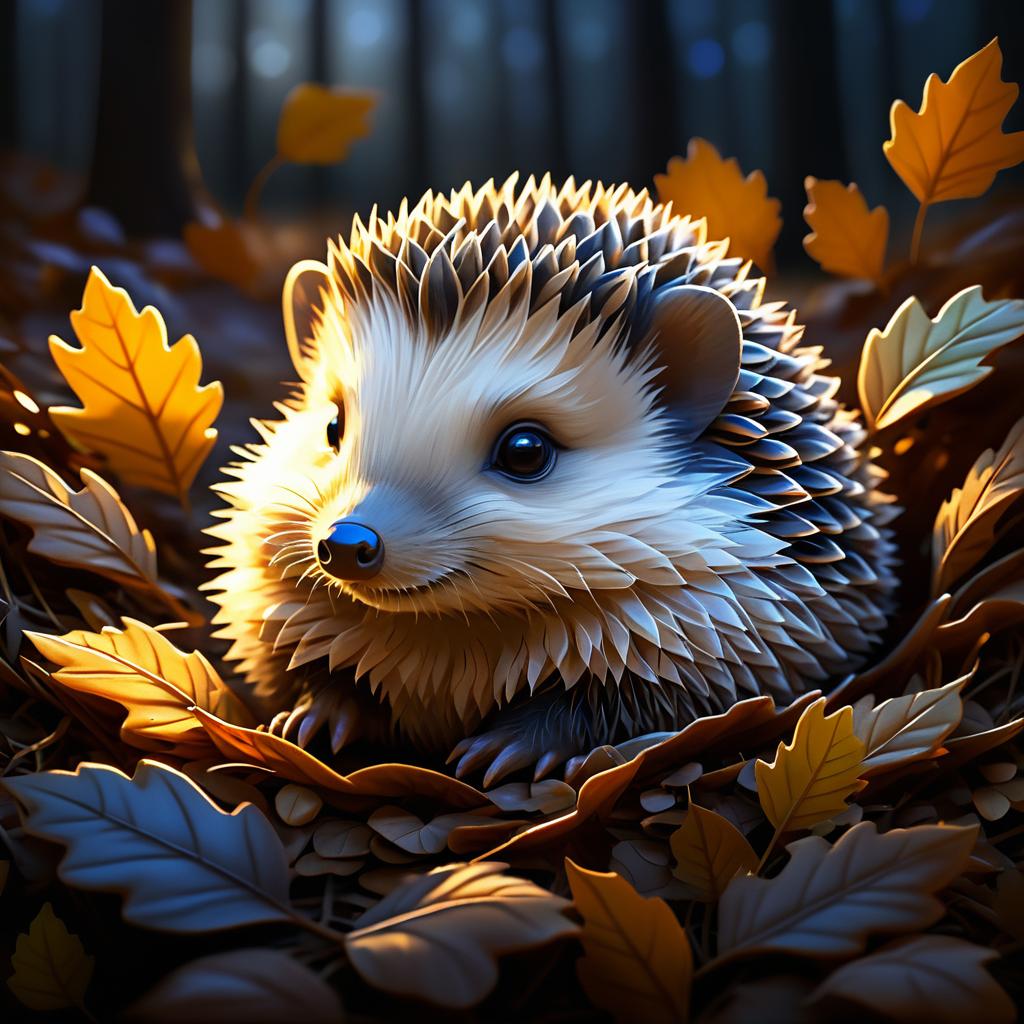 Serene Baby Hedgehog in Twilight