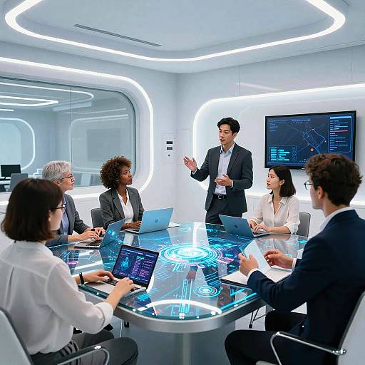 Futuristic Collaborative Meeting Scene